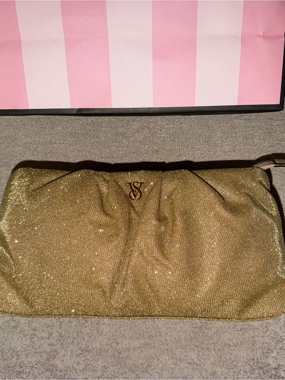 Victoria's Secret Gold Sparkle Wristlet Clutch